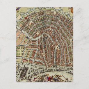 Vintage Map of Amsterdam (1688) Postcard