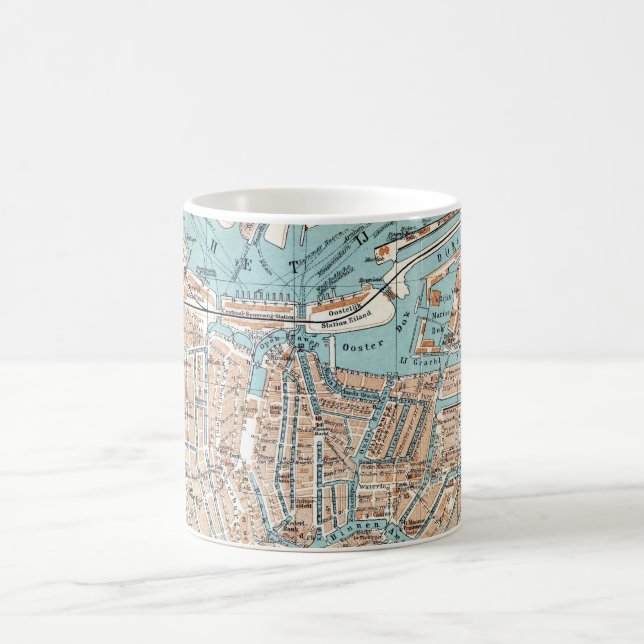 Vintage Map of Amsterdam (1905) Coffee Mug (Center)