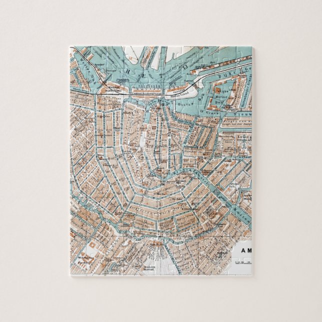 Vintage Map of Amsterdam (1905) Jigsaw Puzzle (Vertical)