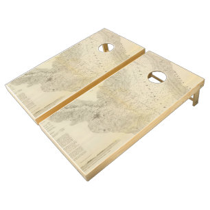 Vintage Map of Annapolis Harbor Maryland (1846) Cornhole Set