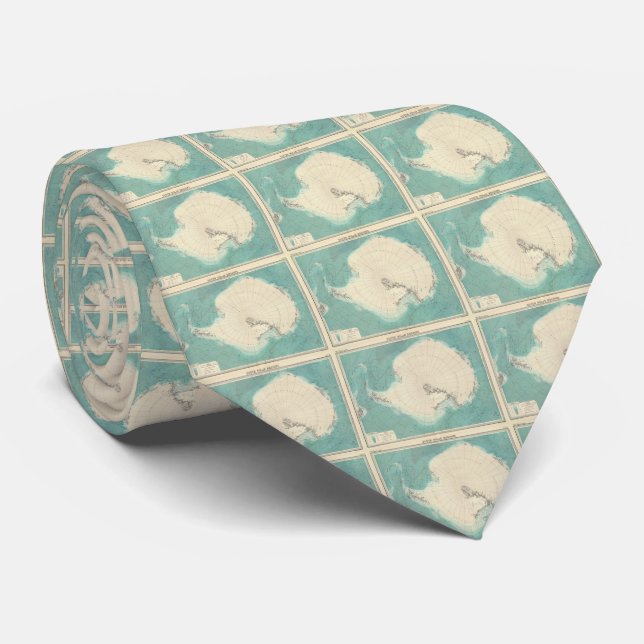 Vintage Map of Antarctica (1922) Neck Tie (Rolled)