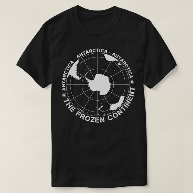 Vintage Map of Antarctica  T-Shirt (Design Front)