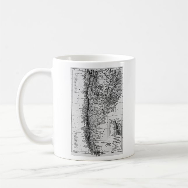 Vintage Map of Argentina (1911) Coffee Mug (Left)