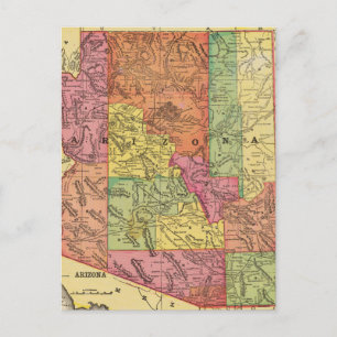 Vintage Map of Arizona (1909) Postcard