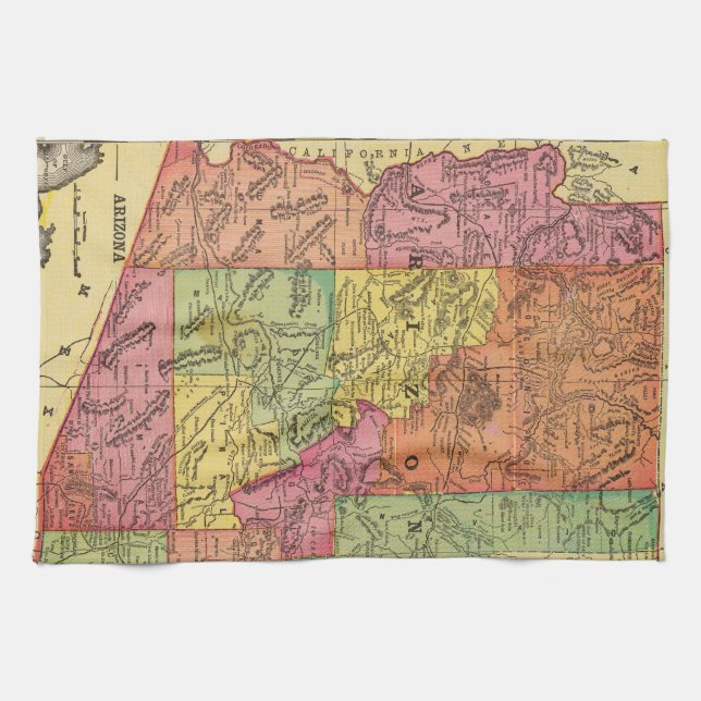 Vintage Map of Arizona (1909) Towel (Horizontal)