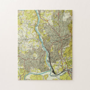Vintage Map of Asheville North Carolina (1943) Jigsaw Puzzle