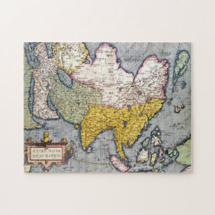 Vintage Map of Asia 1580 Jigsaw Puzzle