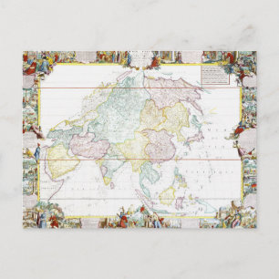 Vintage Map of Asia 1786 Postcard