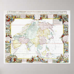 Vintage Map of Asia 1786 Poster
