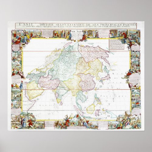 Vintage Map of Asia  1786 Poster