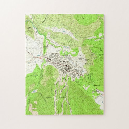 Vintage Map of Aspen Colorado 1960 Jigsaw Puzzle