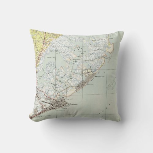 Vintage Map of Atlantic City NJ 1941 Throw Pillow
