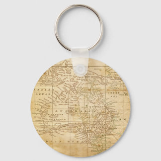 Vintage Map of Australasia Keychain