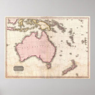 Vintage Map of Australia (1818) Poster
