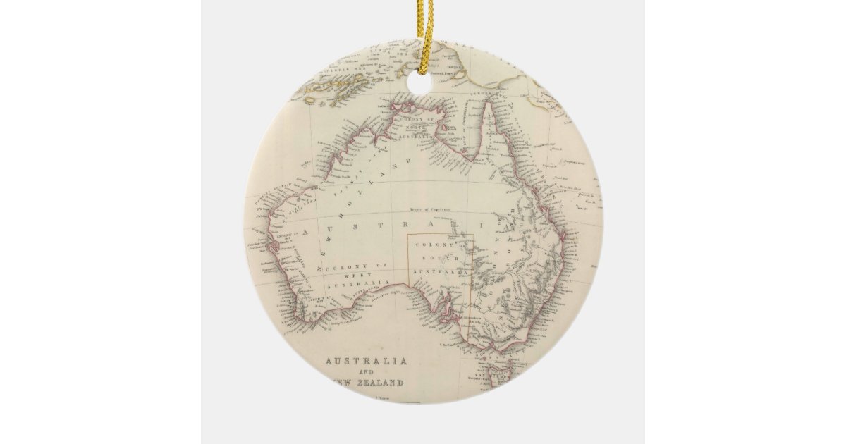 Vintage Map of Australia (1848) Ceramic Ornament | Zazzle