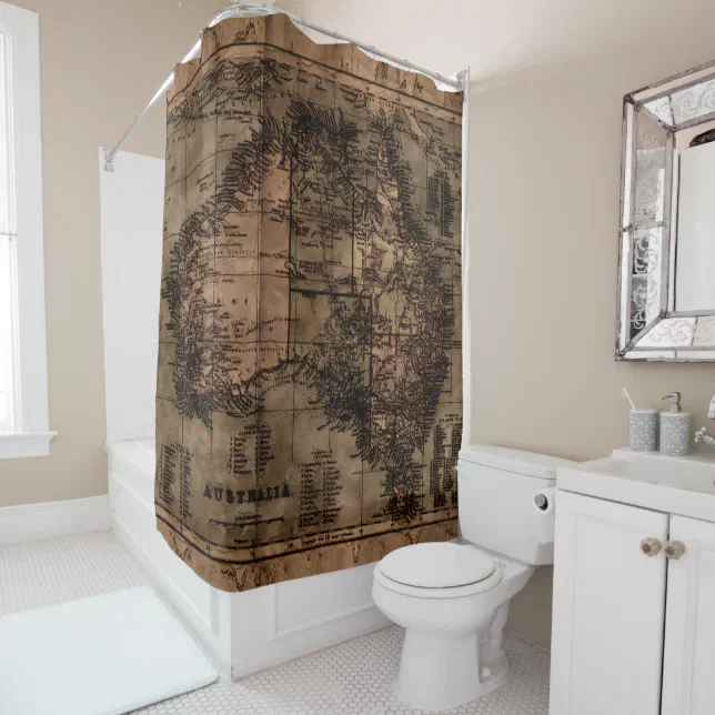 Vintage Map of Australia Shower Curtain Zazzle