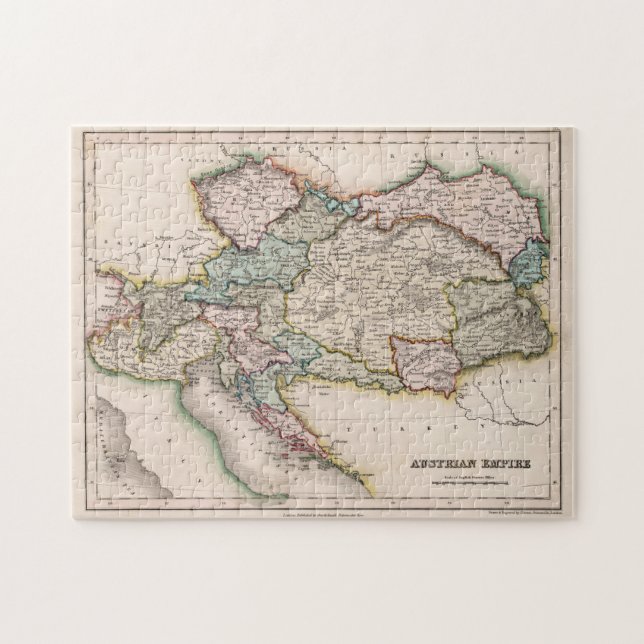 Vintage Map of Austria (1832) Jigsaw Puzzle (Horizontal)