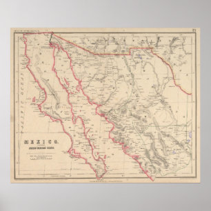 Vintage Map of Baja California (1857) Poster