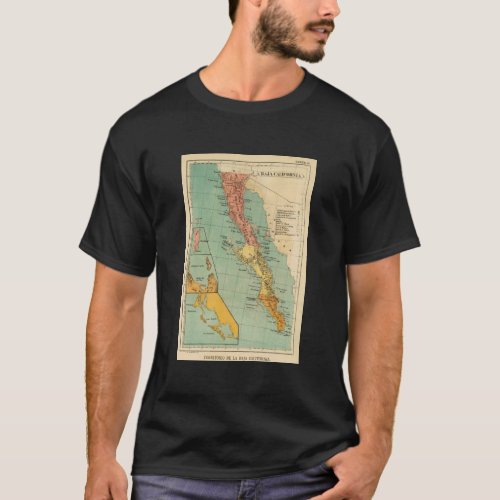 Vintage Map of Baja California 1899 T_Shirt