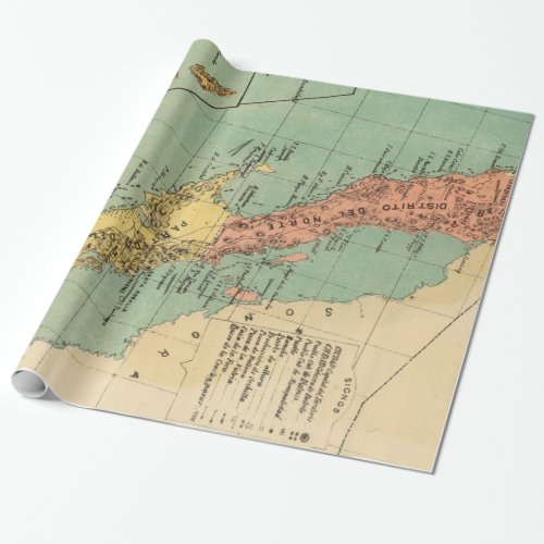 Vintage Map of Baja California 1899 Wrapping Paper