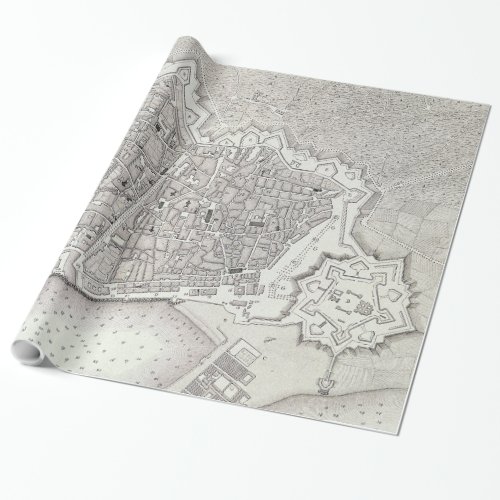 Vintage Map of Barcelona Spain 1806 Wrapping Paper