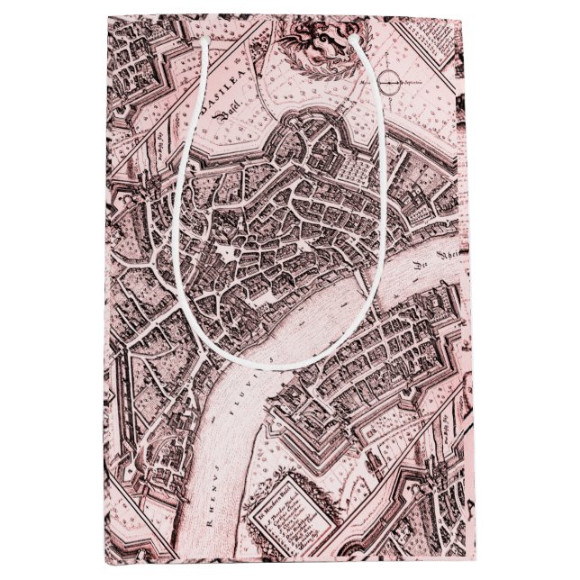 Vintage map of Basel (1642) Medium Gift Bag (Front)