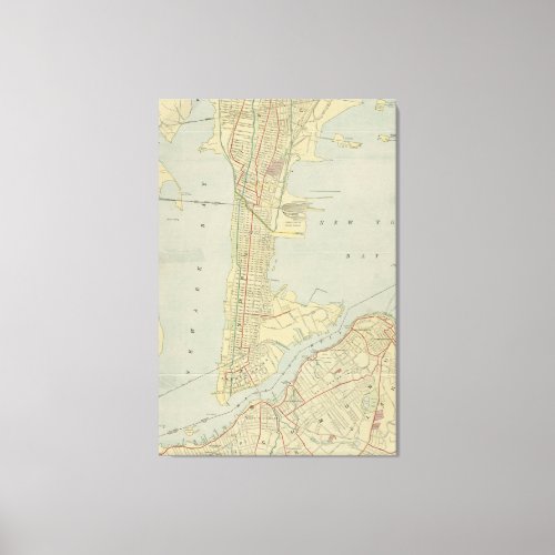 Vintage Map of Bayonne NJ 1912 Canvas Print