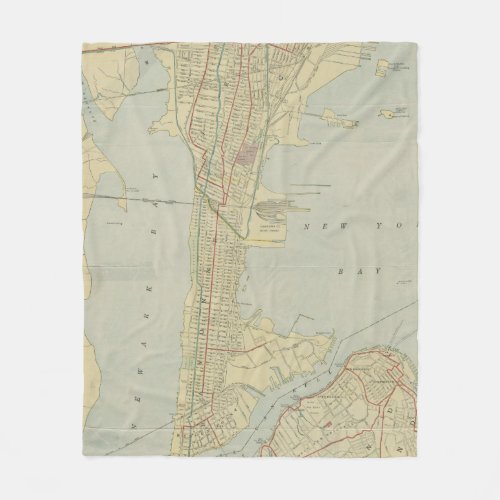 Vintage Map of Bayonne NJ 1912 Fleece Blanket