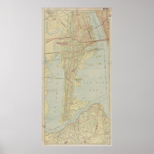 Vintage Map of Bayonne NJ 1912 Poster