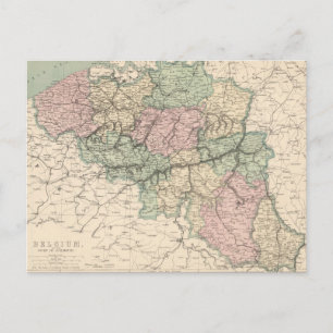 Vintage Map of Belgium (1873) Postcard