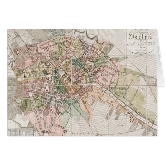 Vintage Map of Berlin (1811) Cards (Front Horizontal)