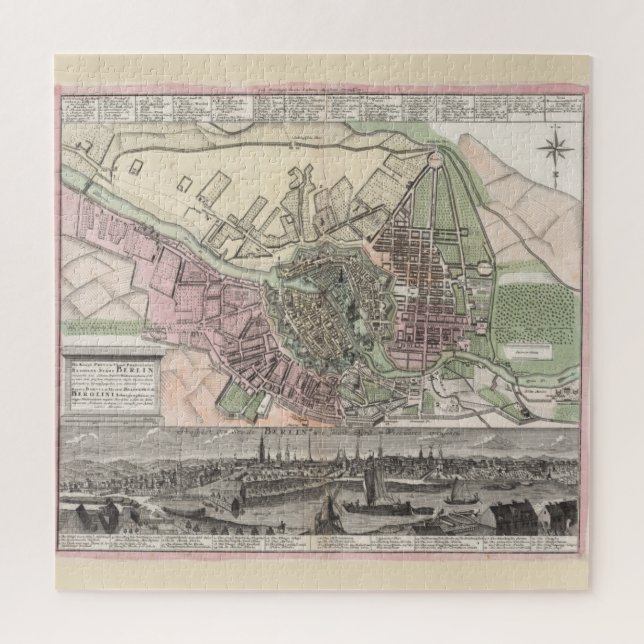 Vintage Map of Berlin Germany (1716) Jigsaw Puzzle (Vertical)