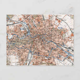 Vintage Map of Berlin Germany (1894) Postcard