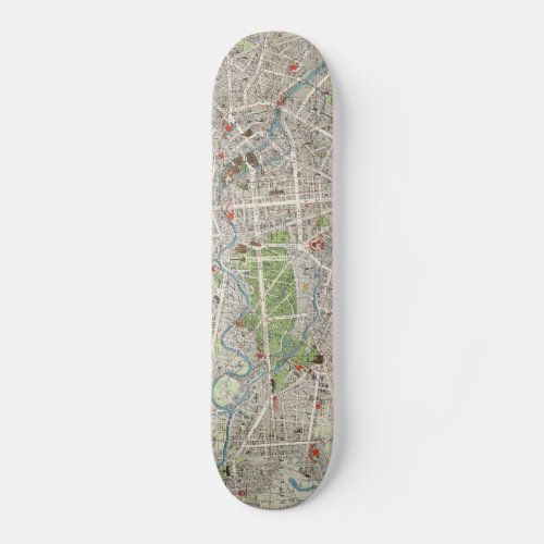 Vintage Map of Berlin Germany 1905 Skateboard