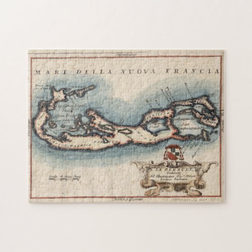 Vintage Map of Bermuda 1694 Jigsaw Puzzle