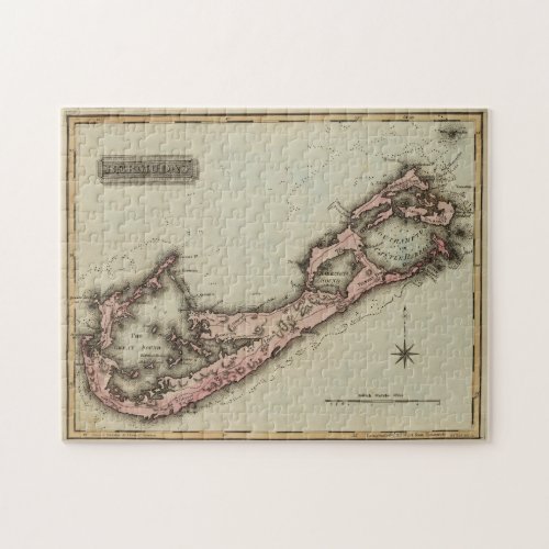 Vintage Map of Bermuda 1823 Jigsaw Puzzle