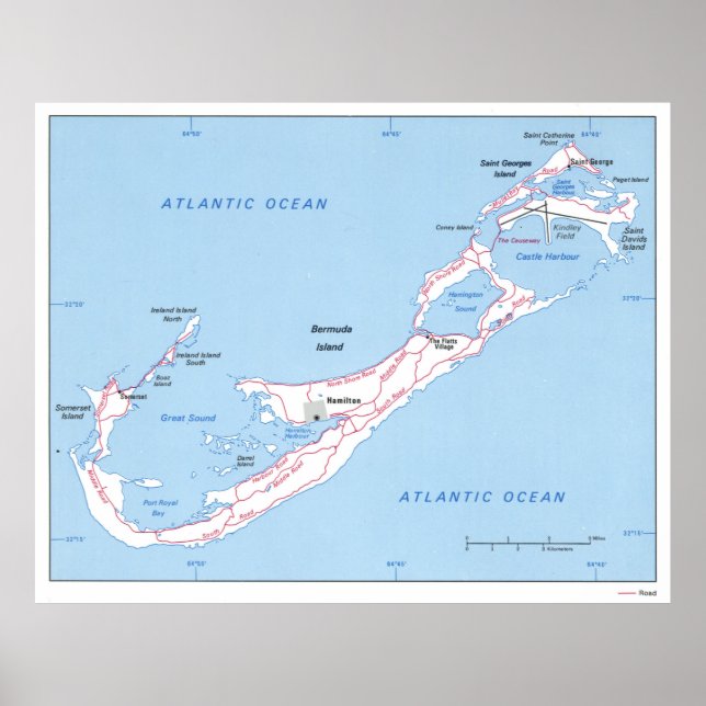 Vintage Map of Bermuda (1976) Poster (Front)