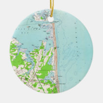 Vintage Map of Bethany Beach Delaware (1954) Ceramic Ornament