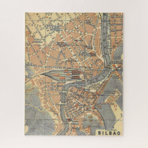 Vintage Map of Bilbao Spain Jigsaw Puzzle