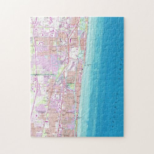 Vintage Map of Boca Raton Florida 1962 Jigsaw Puzzle