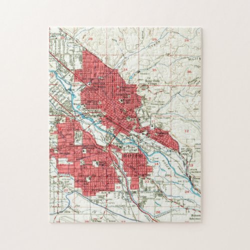 Vintage Map of Boise Idaho 1954 Jigsaw Puzzle