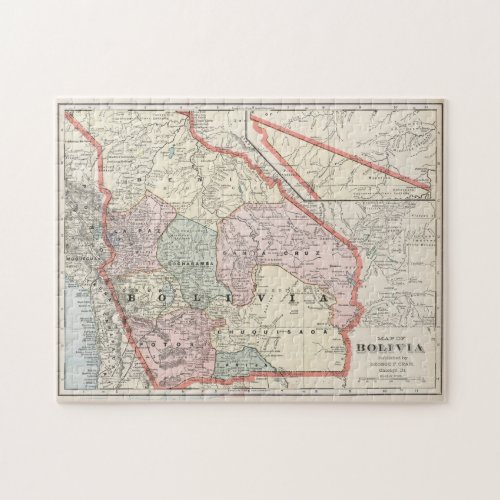 Vintage Map of Bolivia 1901 Jigsaw Puzzle