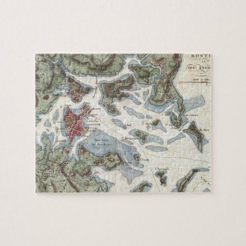 Vintage Map of Boston Harbor 1807 Jigsaw Puzzle