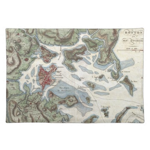 Vintage Map of Boston Harbor 1807 Placemat