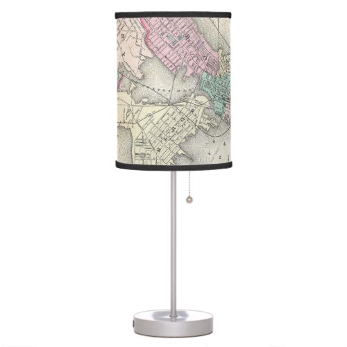 Vintage Map of Boston Harbor 1857 Table Lamp