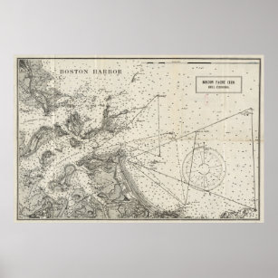 Vintage Map of Boston Harbor (1903) Poster