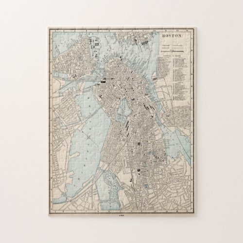 Vintage Map of Boston MA 1893 Jigsaw Puzzle