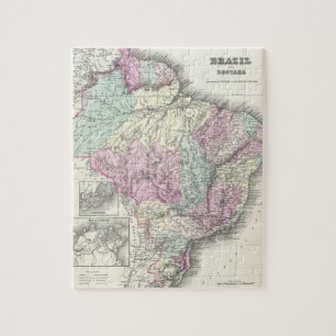 Vintage Map of Brazil (1855) Jigsaw Puzzle