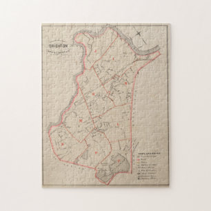 Vintage Map of Brighton MA (1885) Jigsaw Puzzle