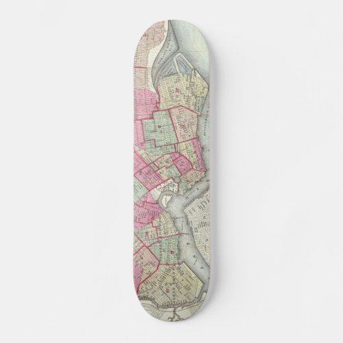 Vintage Map of Brooklyn 1868 Skateboard Deck